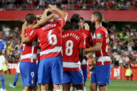 Los jugadores celebran el gol de Germán ante el Sevilla FC (Foto: José Velasco) Los jugadores celebran el gol de Germán ante el Sevilla FC (Foto: José Velasco)