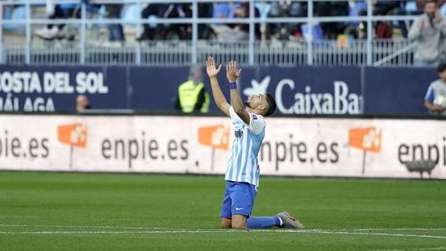 Antoin celebra un gol con el Málaga (AS.COM)