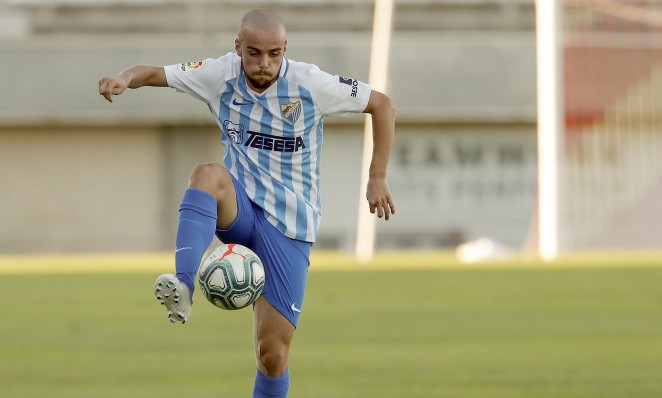 Ismael Casas en un partido con el conjunto malaguista (MÁLAGA CF)