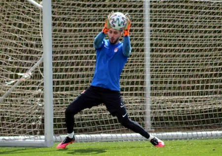 Rui Silva en un entrenamiento (J. PALMA)