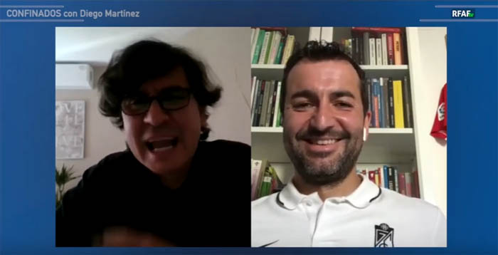Diego Martínez durante su intervención en `Confinados` de la RFAF