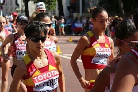 Maria Pérez durante una competición (ARCHIVO)