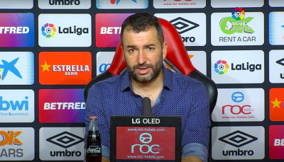 Diego Martínez, entrenador del Granada CF, en la rueda de prensa