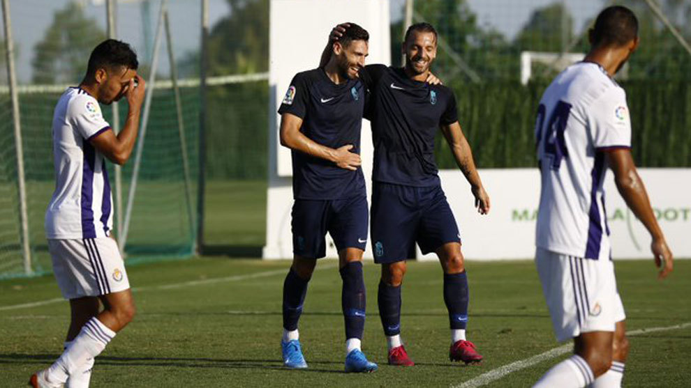 Soldado y Puertas, en el amistoso del verano pasado ante el Valladolid en Marbella (GCF)