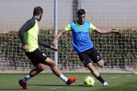 Imagen del entrenamiento de esta mañana en la Ciudad Deportiva (GCF)