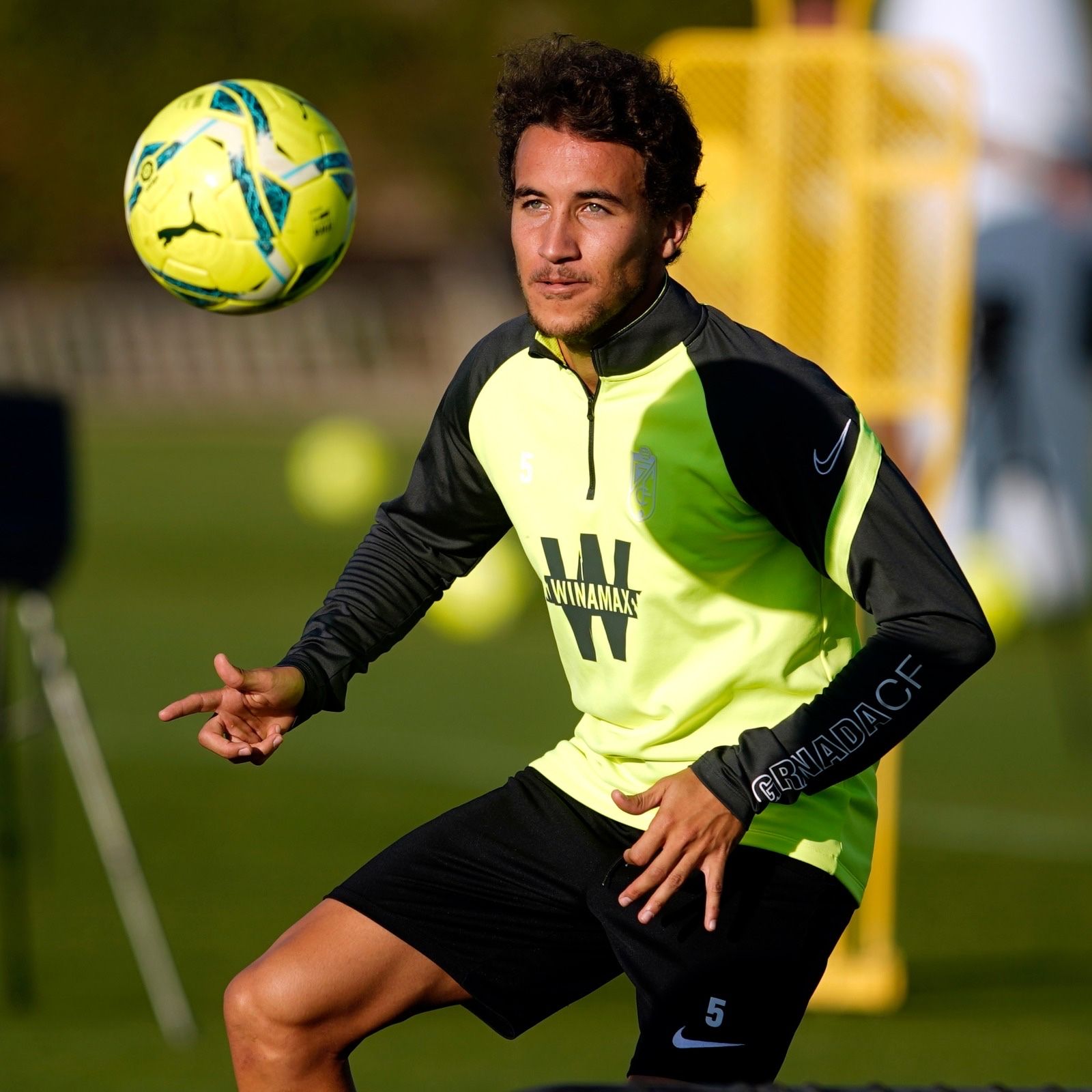Luis Milla, durante la sesión de entrenamiento de esta tarde (GCF)