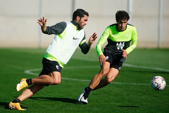 Jorge Molina y Vallejo, durante el entrenamiento de esta mañana en la Ciudad Deportiva (PEPE VILLOSLADA / GCF)