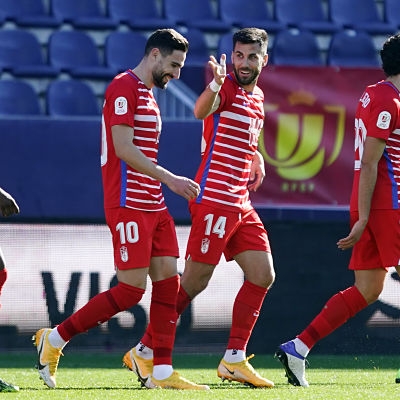 Fede Vico fue el autor del primer gol del Granada ante el Málaga (PEPE VILLOSLADA / GCF)