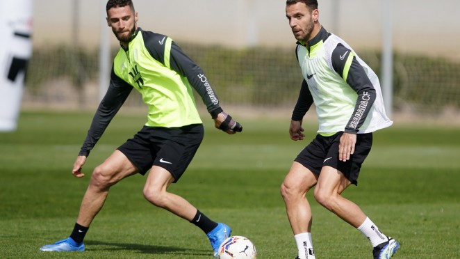 Domingos Duarte y Soldado, durante la sesión matinal de hoy (PEPE VILLOSLADA / GCF)