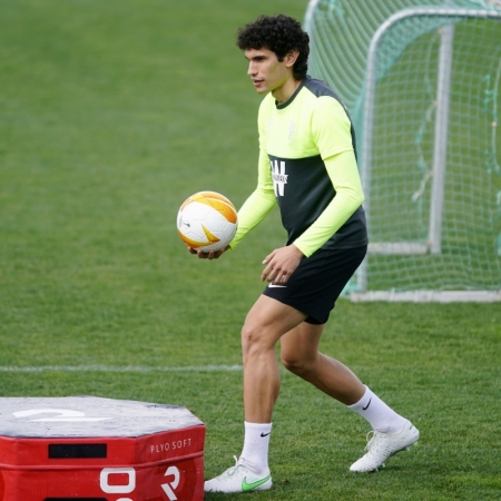 Jesús Vallejo, durante la sesión de ayer en la Ciudad Deportiva (PEPE VILLOSLADA / GCF)