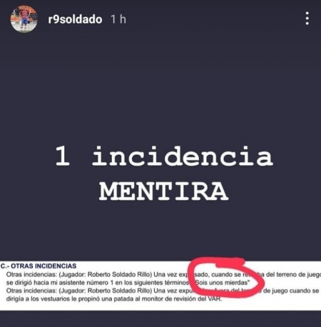 Mensaje de Soldado ayer a través de su cuenta de Instagram (INSTAGRAM)