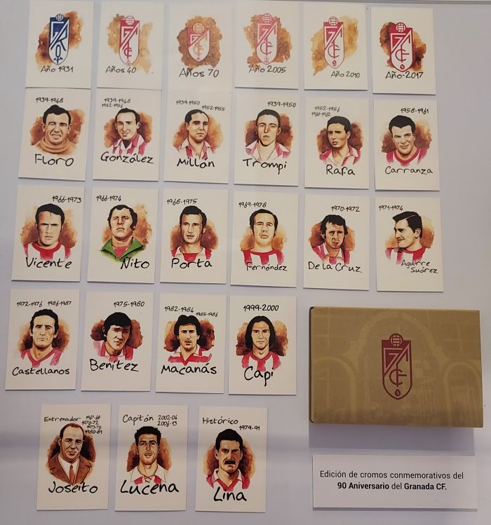 La colección de cromos al completo, en la exposición del 90 aniversario del Granada (FRAN CALVO)