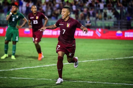 Machís celebra un gol durante un encuentro anterior con Venezuela (FEDERACIÓN VENEZOLANA DE FÚTBOL)