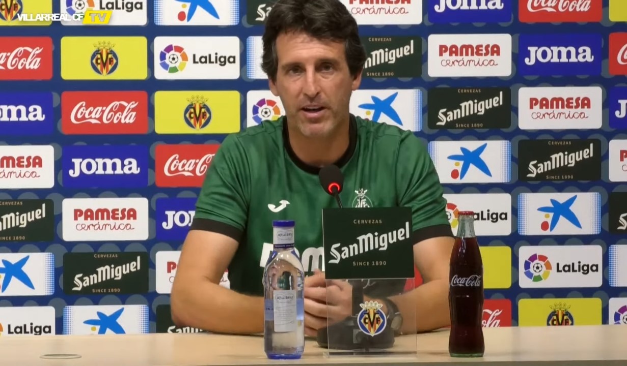 Unai Emery, técnico del Villarreal, durante la rueda de prensa de hoy (VILLARREAL CF TV)