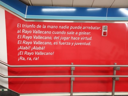 Lema dedicado al Rayo Vallecano en la Estación de Portazgo (FRAN CALVO) Lema dedicado al Rayo Vallecano en la Estación de Portazgo (FRAN CALVO)