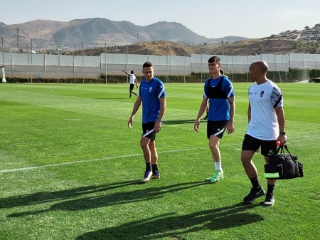 Arias, a su salida al campo de la Ciudad Deportiva (FRAN CALVO)