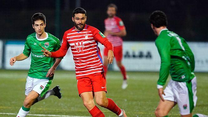 Jorge Molina, durante el San Juan - Granada de la primera eliminatoria de Copa del curso pasado (PEPE VILLOSLADA / GCF)