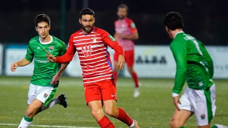Jorge Molina, durante el San Juan - Granada de la primera eliminatoria de Copa del curso pasado (PEPE VILLOSLADA / GCF)