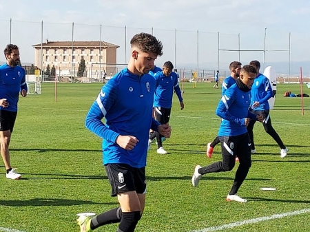Butzke, durante el entrenamiento del viernes en la Ciudad Deportiva (FRAN CALVO)
