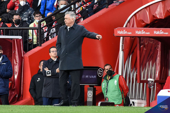 Carlo Ancelotti, durante el partido en el `Nuevo Los Cármenes` (JOSÉ M. BALDOMERO)