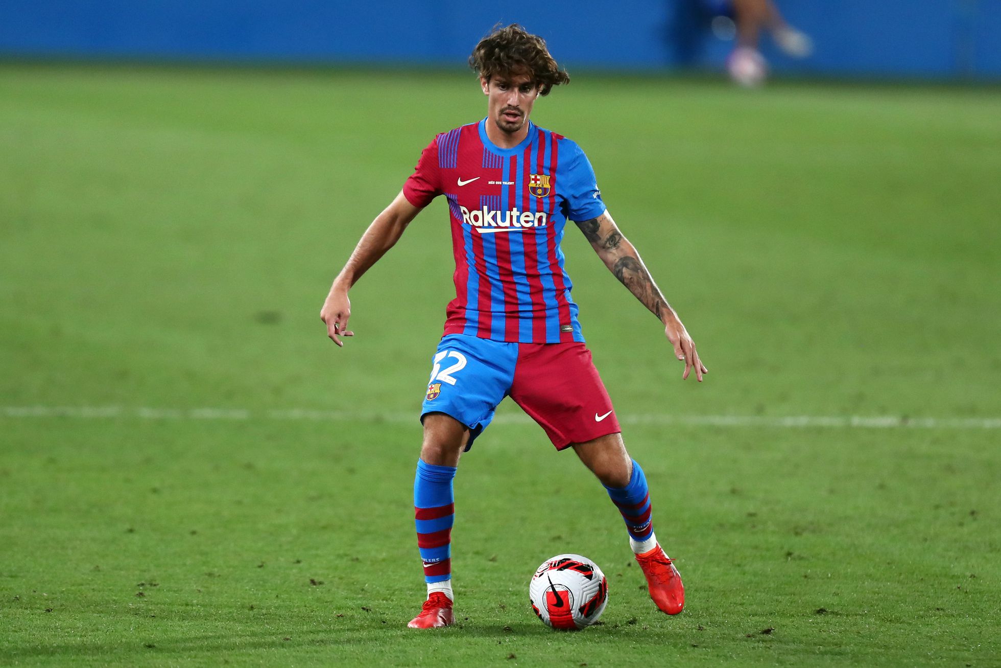 Álex Collado, durante un amistoso con el Barcelona este verano (GETTY IMAGES)