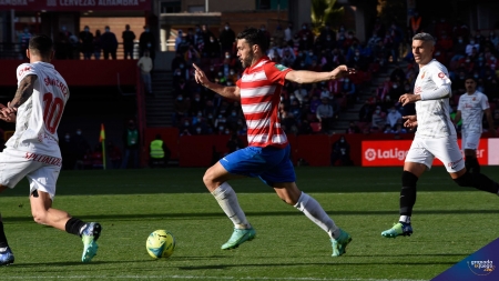 Jorge Molina, en el momento de golpear el balón para hacer su tercer gol ante el Mallorca (JOSÉ M. BALDOMERO) Jorge Molina, en el momento de golpear el balón para hacer su tercer gol ante el Mallorca (JOSÉ M. BALDOMERO)