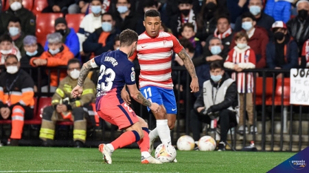 Machis anotó el gol del empate contra el Atlético de Madrid (JOSÉ M. BALDOMERO) Machis anotó el gol del empate contra el Atlético de Madrid (JOSÉ M. BALDOMERO)
