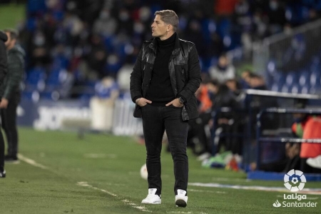 Robert Moreno, durante el partido en el `Coliseum Alfonso Pérez` (LALIGA) Robert Moreno, durante el partido en el `Coliseum Alfonso Pérez` (LALIGA)