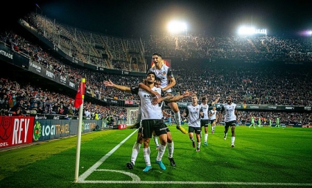 Guedes celebra su gol contra el Athletic (VALENCIA CF) Guedes celebra su gol contra el Athletic (VALENCIA CF)