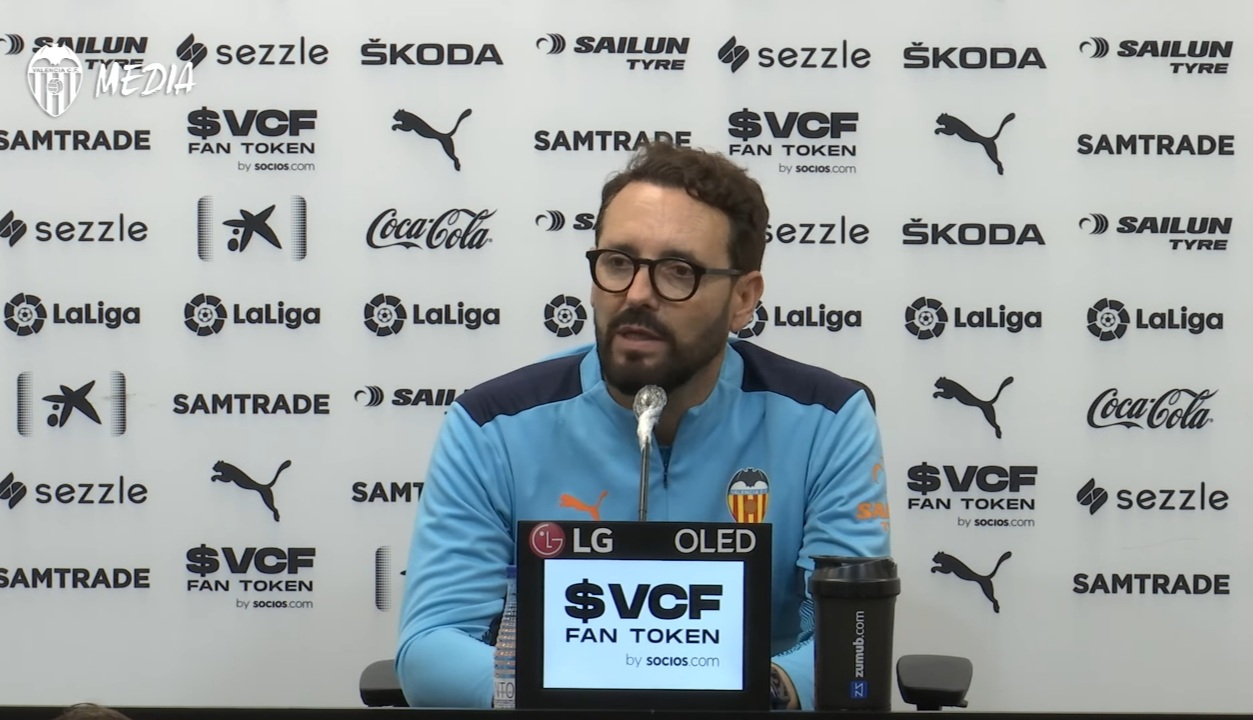 José Bordalás, en la rueda de prensa previa al partido contra el Granada (VALENCIA CF TV)