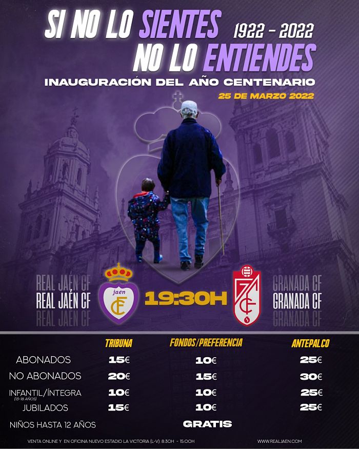 Cartel promocional del amistoso entre el Jaén y el Granada (REAL JAÉN)
