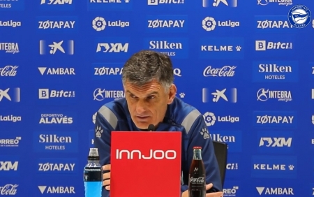 José Luis Mendilibar, en la rueda de prensa previa al choque frente al Granada (DEPORTIVO ALAVÉS) José Luis Mendilibar, en la rueda de prensa previa al choque frente al Granada (DEPORTIVO ALAVÉS)