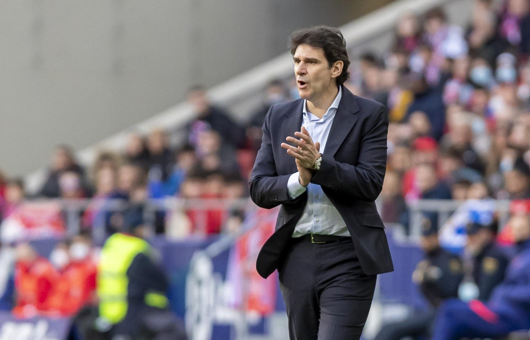 Aitor Karanka, durante su debut como técnico del Granada en el Wanda Metropolitano (GCF)