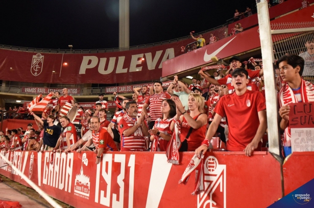 La afición rojiblanca, desconsolada al término del partido (JOSÉ M. BALDOMERO)