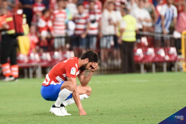 Germán Sánchez, desconsolado tras el último partido de liga (JOSÉ M. BALDOMERO) Germán Sánchez, desconsolado tras el último partido de liga (JOSÉ M. BALDOMERO)