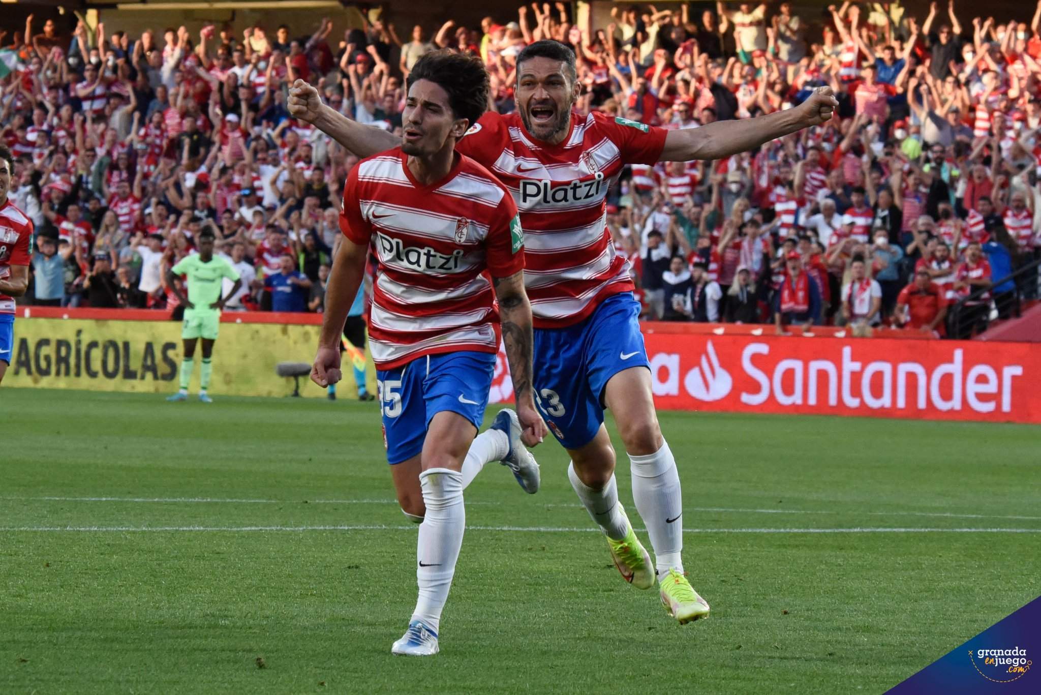 Collado celebra su gol frente al Athletic (JOSÉ M. BALDOMERO)