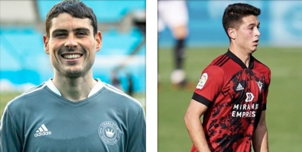 Sergio Ruiz y Víctor Meseguer, jugadores de Charlotte y Mirandés, respectivamente Sergio Ruiz y Víctor Meseguer, jugadores de Charlotte y Mirandés, respectivamente