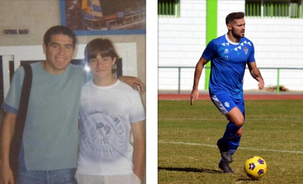 Javi Gallo, jugador del Maracena. En la imagen izquierda, posa de joven en su etapa en Villarreal junto a Juan Román Riquelme Javi Gallo, jugador del Maracena. En la imagen izquierda, posa de joven en su etapa en Villarreal junto a Juan Román Riquelme