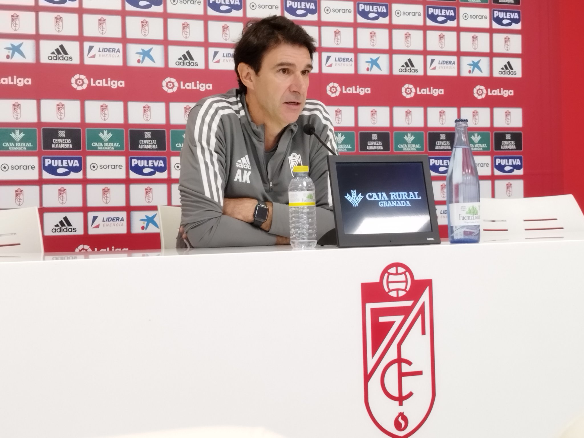 Karanka, en la sala de prensa de la Ciudad Deportiva este viernes (FRAN CALVO)