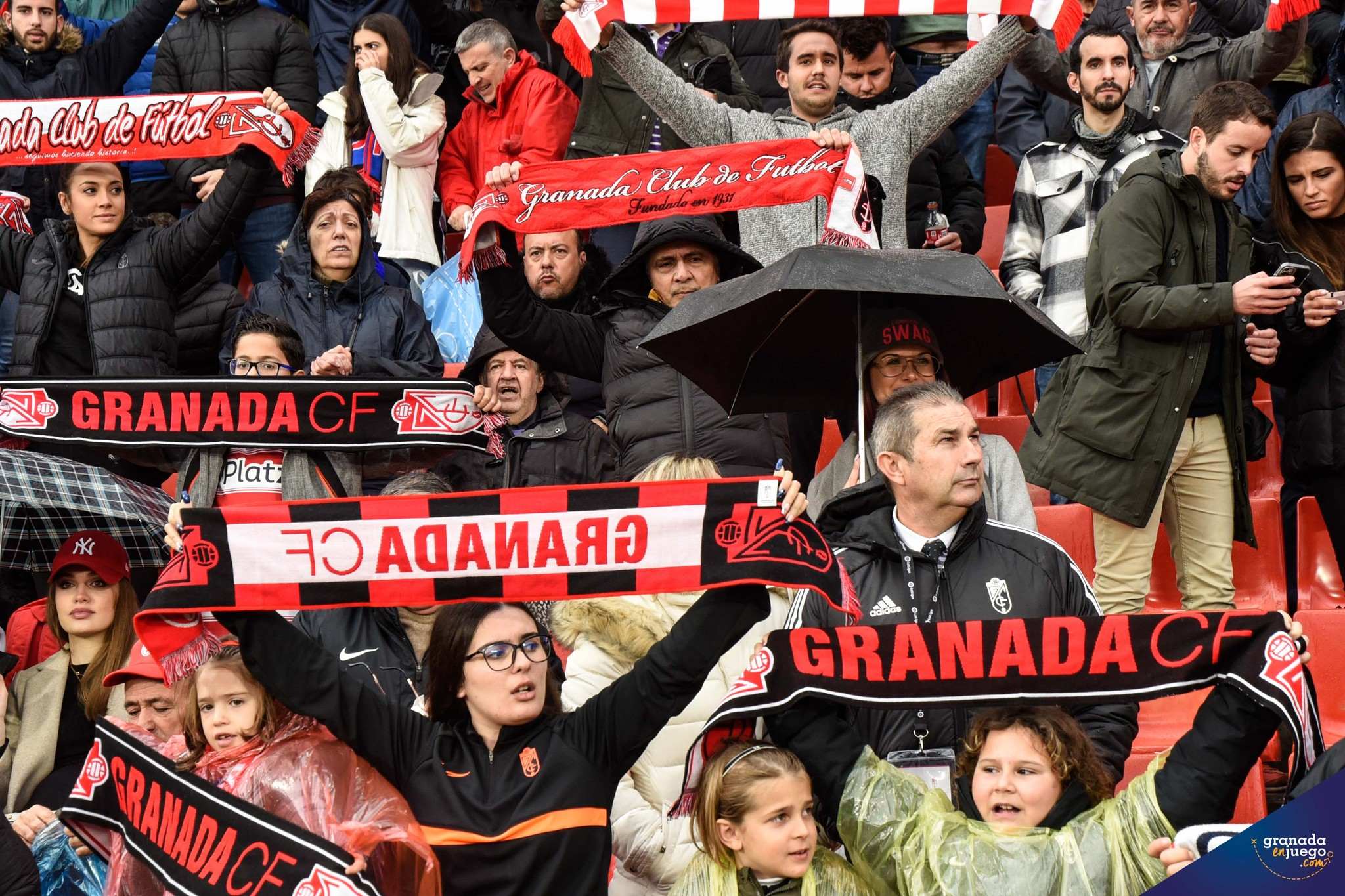 Aficionados del Granada en las gradas del `Nuevo Los Cármenes` durante un anterior partido (JOSÉ M. BALDOMERO)