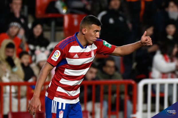 Uzuni, en un partido con el Granada (JOSÉ M. BALDOMERO)
