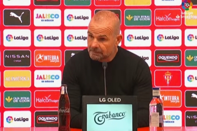 Paco López tras el partido en El Molinón Paco López tras el partido en El Molinón