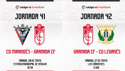 Horarios de las dos últimas jornadas (@GranadaCF)