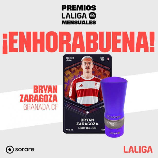 Bryan Zaragoza mejor jugador sub23 en octubre Bryan Zaragoza mejor jugador sub23 en octubre