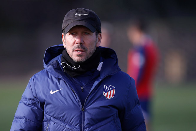 Simeone durante un entrenamiento con el Atlético de Madrid (ATLÉTICO DE MADRID)
