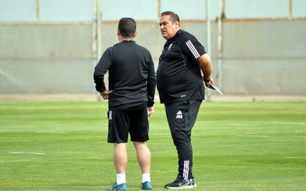 José Ramón Sandoval durante el entrenamiento (J. PALMA)