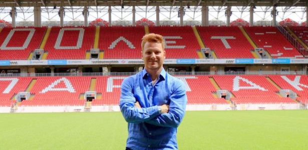   Guille Abascal, en el estadio del Spartak  