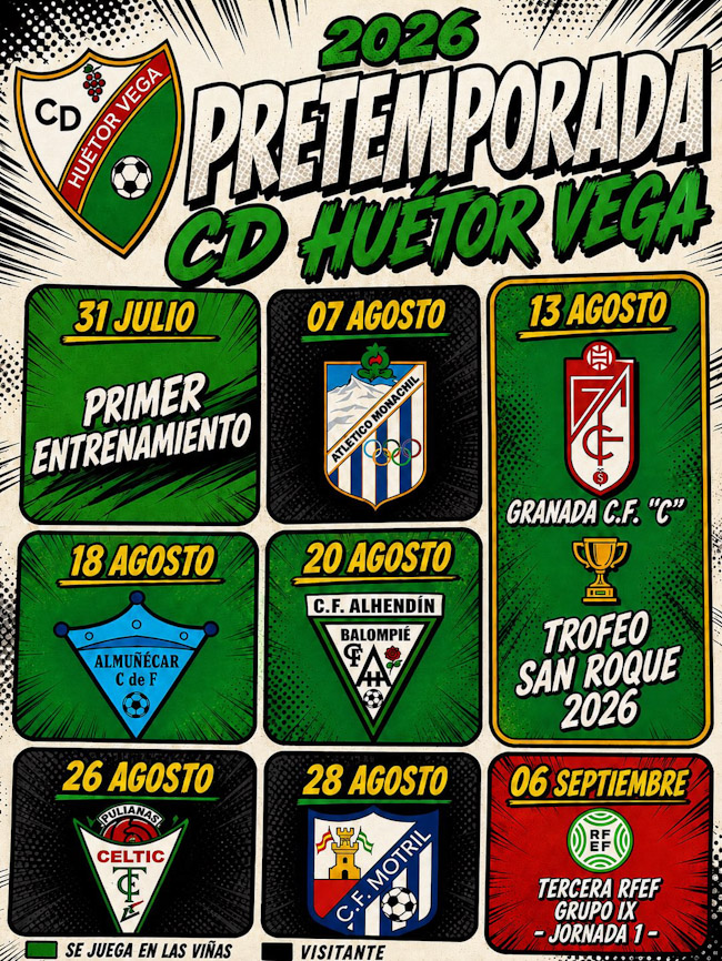Calendario de pretemporada del CD Huetor Vega 