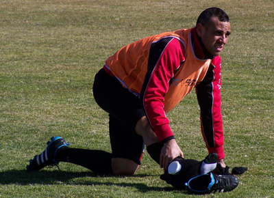 Moisés Hurtado en un entrenamiento de esta semana (GRJ)