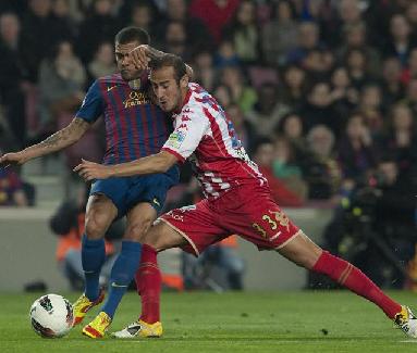 Álex durante el partido disputado en el Camp Nou (AS.COM)